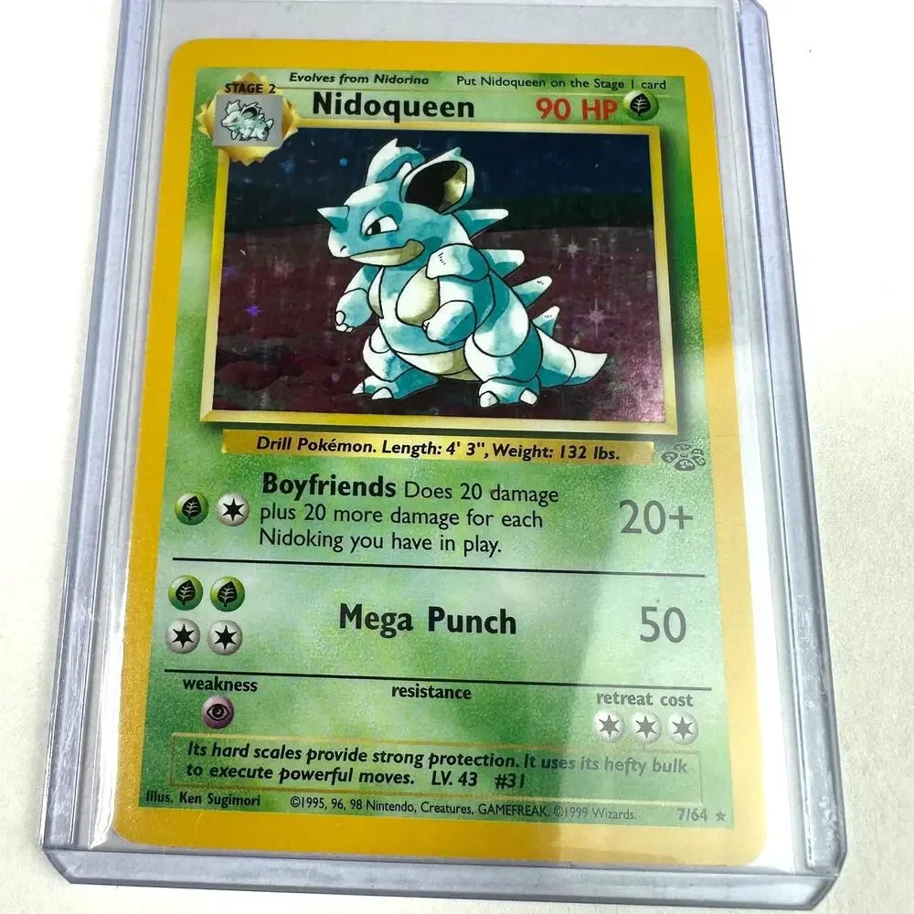 Pokemon TCG Nidoqueen 7/64 Jungle Set Unlimited Holo Rare Excellent Condition